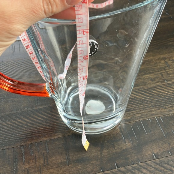 New Vtg Pasabahce 1.24L pitcher with orange handle - Picture 8 of 9